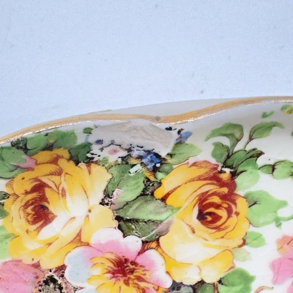 Vintage Chintz Windsor E & R Erphila 4 Section Serving Dish Czechoslovakia
